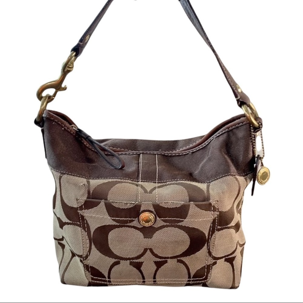 Coach Handbag Brown Purse Signature Logo